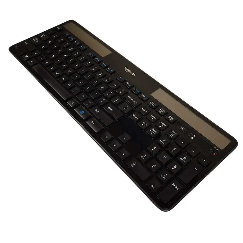Logitech K750 Solar Wireless Keyboard Black Slim Full Size No Dongle Tested